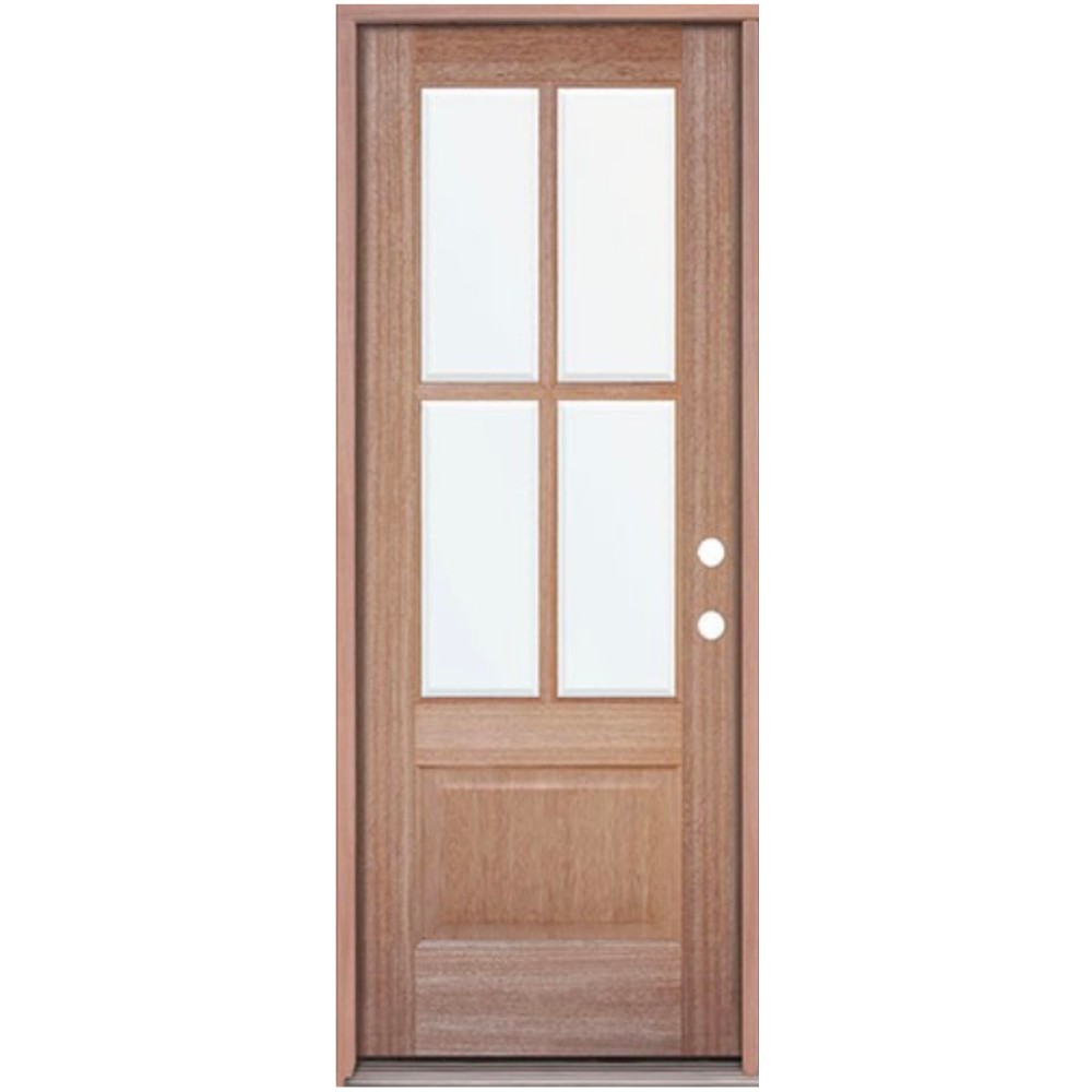 3 ft. x 6 ft. 8 in. Mahogany Classic 4 Lite Prehung Exterior Door